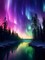 Aurora Diamond Painting Art Kit for Adults Forests Lake Diamond Art Painting for Beginners Full Drill Round Gem Art Painting for Crafts Home Wall Decor Gift 12x16inch
